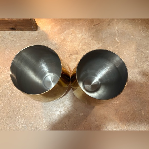 2 - VISKI - GOLD PLATED STAINLESS STEEL - WINE GLASSES / CUPS - Picture 8 of 8